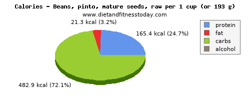 cholesterol, calories and nutritional content in pinto beans